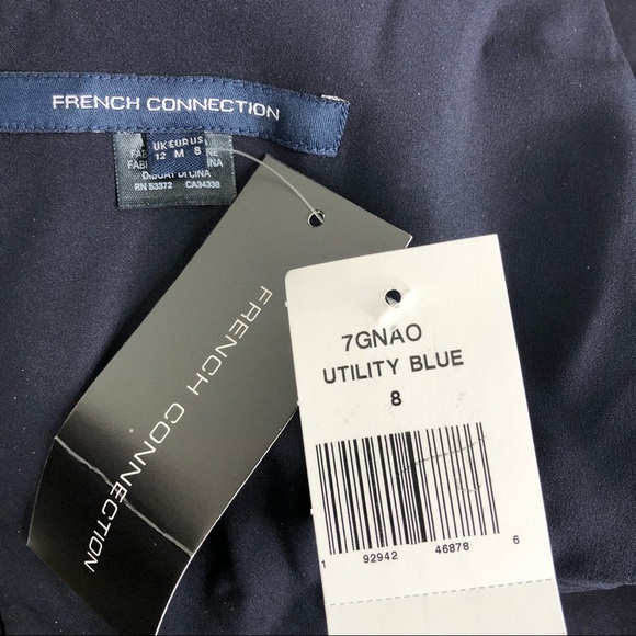 French Connection Anana Whisper Strappy Dark Navy Blue Jumpsuit 8 - Picture 7 of 8